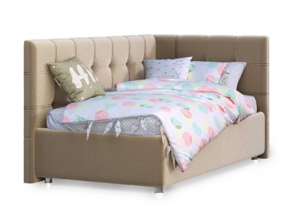 Кровать Nuvola Sabina угловая Velutto 22 90х190