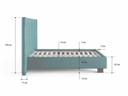 Кровать Сонум Barbara Рогожка Мокко 160х190